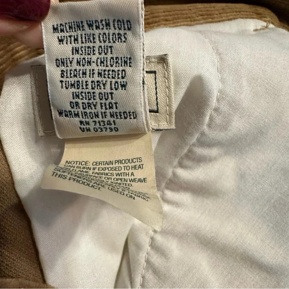 LL Bean Corduroy Pants Womens 14 Reg Brown Pleats Classic(n) - Picture 10 of 10